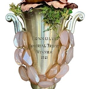 Faceted Blush-Mauve Statement Bead Necklace – Multi-Strand Chunky Layered Design